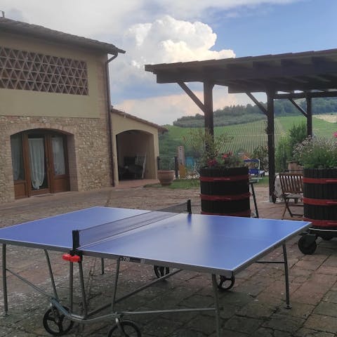 Play a game of table tennis in the Tuscan sun