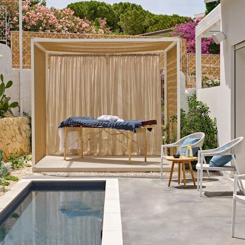 Arrange for a massage in the private cabana