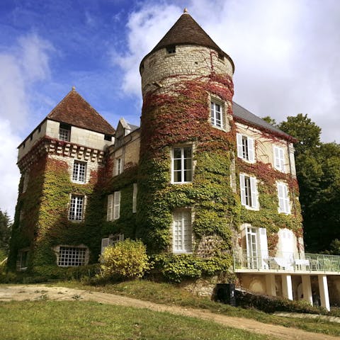 Stay in your own fairytale chateau dappled with ivy and brimming with history