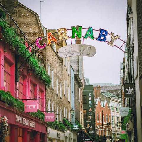 Enjoy an evening out in lively Soho, eight minutes away on foot
