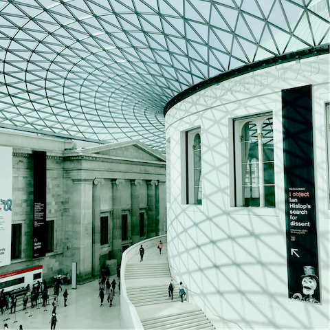 Spend an afternoon at The British Museum, a ten-minute walk away