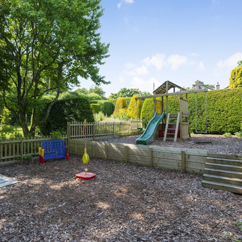 Take the kids to the play area and watch as they while away the afternoon having fun outdoors