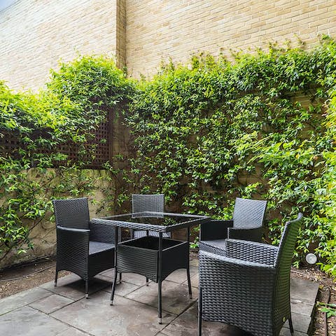 Enjoy a glass of wine in the garden on balmy evenings