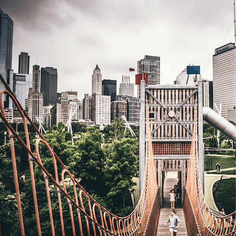 Take a stroll around Grant Park (nine minutes on foot) –⁠ known as Chicago's backyard 
