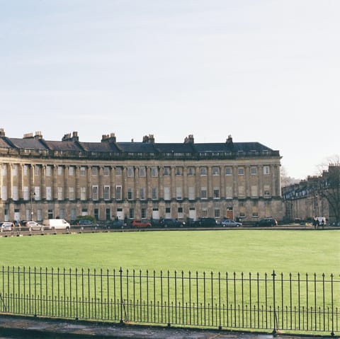 Take a picnic to the Royal Crescent, a two-minute walk away