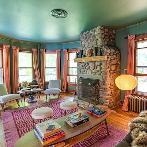 Cosy up in front of the fire place, after an action-packed day of hiking in the nature