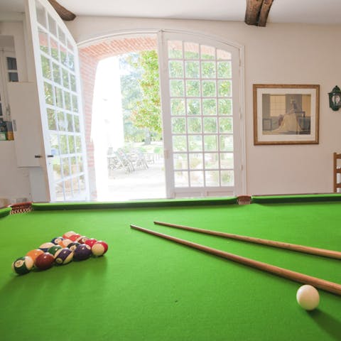 Get ready to show off your competitive side with a game of pool