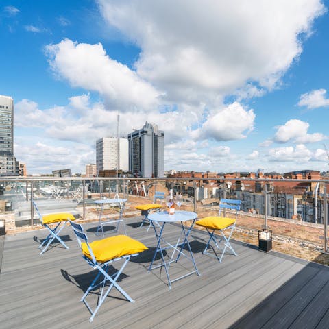 Enjoy views across central London from the roof terrace