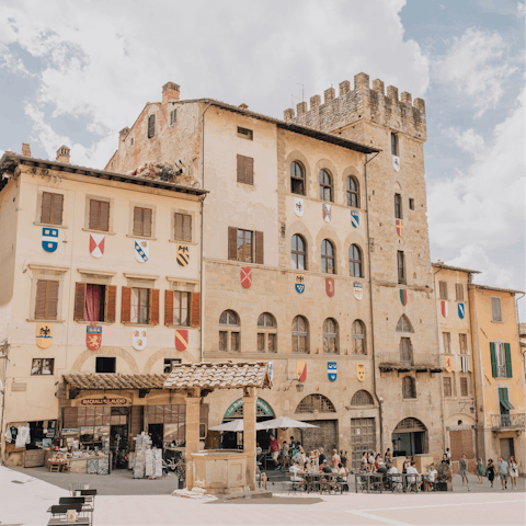 Drive to the ancient city of Arezzo in just thirty-five minutes