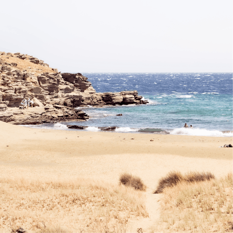 Take the short drive to the beaches of southeastern Tinos