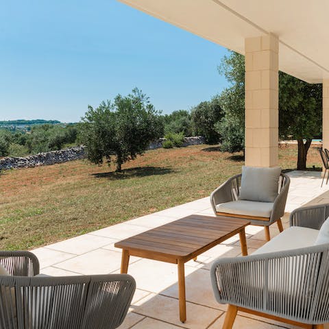 Bring out a new novel and read under the shade of the pergola