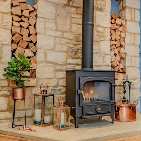 Light up the wood-burning stove for a cosy night in with a tumbler of whisky