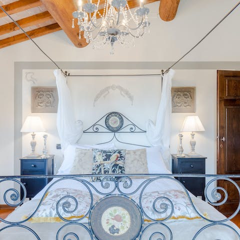 Enjoy a deep and restful sleep in your stylish four poster bed