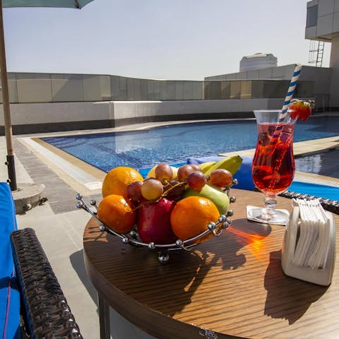 Cool off from the Dubai sun in the communal pool
