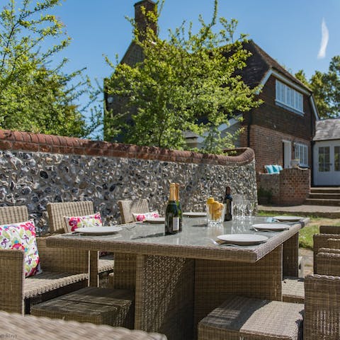Set the table ready for a lazy brunch in the sunshine