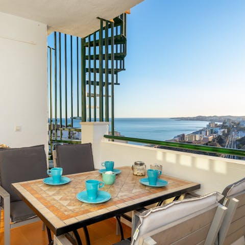Drink in the sea views over a lazy breakfast on the balcony