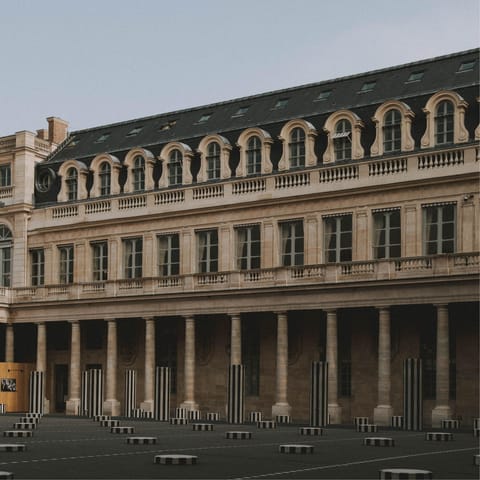 Stay just a ten-minute walk away from the Palais-Royal Garden
