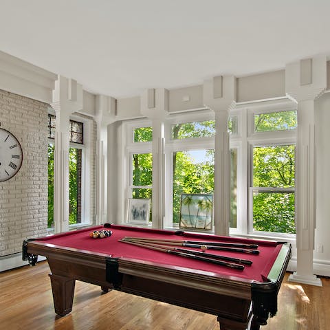 Rack up a friendly game of pool in the living room