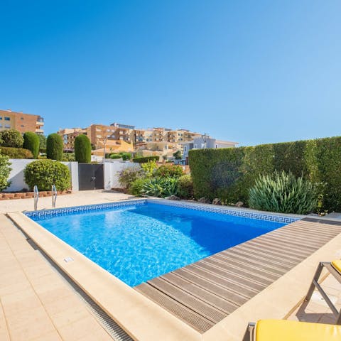 Enjoy a refreshing dip in the private pool as the sun warms your skin