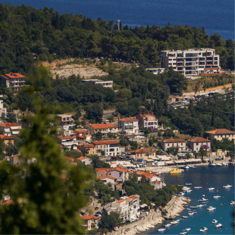 Explore the seaside resort of Rabac,  just a short drive away
