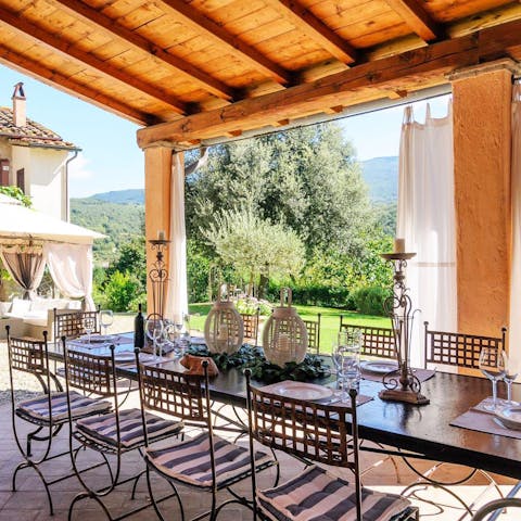Experience the magic of this home and its spectacular views from one of the beautiful dining tables