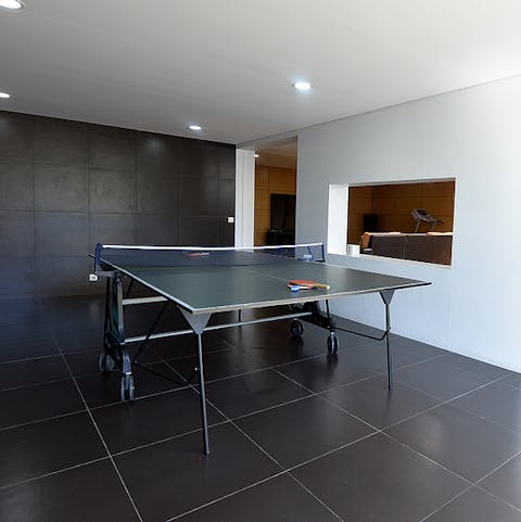 Get competitive with a round of ping-pong or pool in the downstairs game room