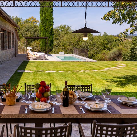 Dine alfresco in the beautiful outdoor space