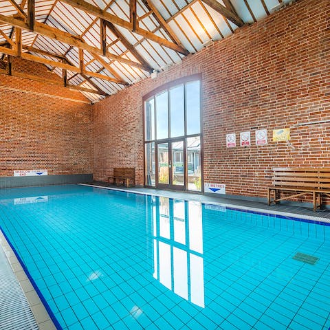 Go for a swim in the communal pool, which is housed in a historic barn