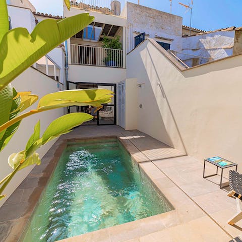 Cool off from the Mallorca sun in the private, plunge-style swimming pool