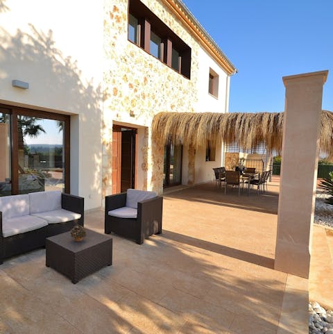 The villa is located in a quiet and secluded area, perfect for guests looking for a relaxing holiday.