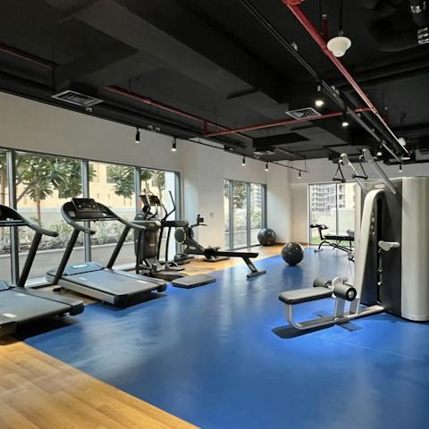 Let off some steam in the building's gym
