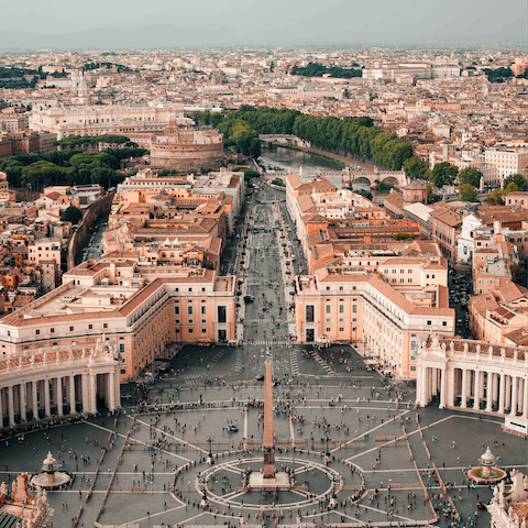 Explore the Vatican City, a five-minute walk away