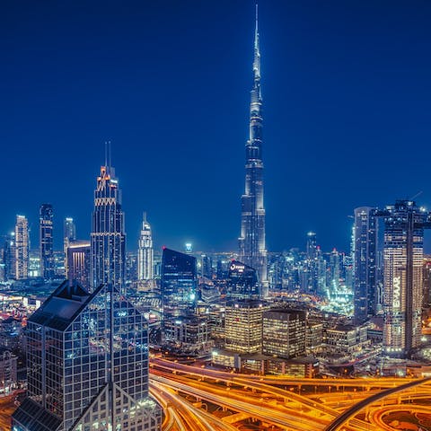 Enjoy a location in downtown Dubai, a couple of blocks from the Burj Khalifa