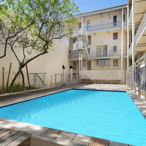 Start the day with a refreshing swim in the communal swimming pool