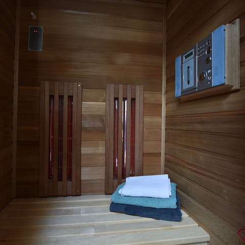 Unwind in the sauna after a day at the beach