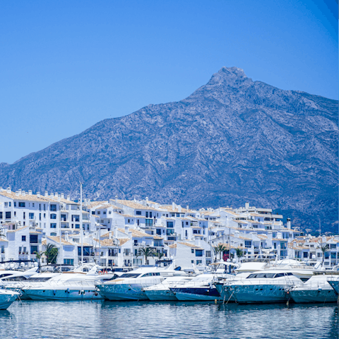 Visit glamorous Marbella – a fifteen-minute drive away 