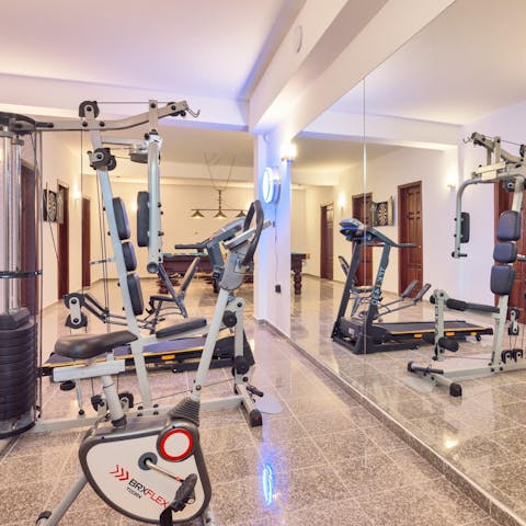Work up a sweat at the on-site gym