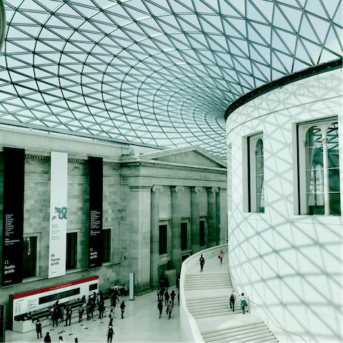 Spend an afternoon at the British Museum, a six-minute walk away