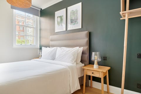 Wake up well-rested in the plush bed and get ready for another day in the capital