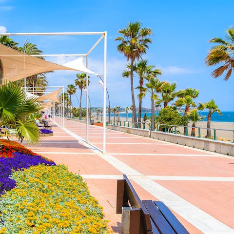 Take a walk along the beachfront promande, it's metres away from your apartment