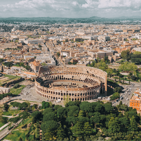 Visit Rome's iconic Colosseum, twenty-two minutes away by Metro