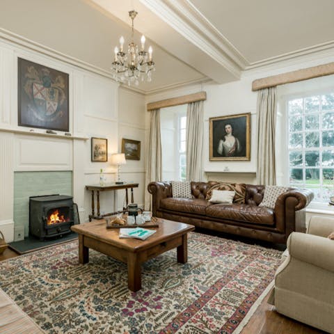Elevate your morning coffee by taking it the grand drawing room