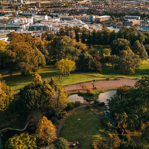 Explore the lush greenery that surrounds the city centre