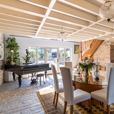 Entertain your guests on the beautiful piano