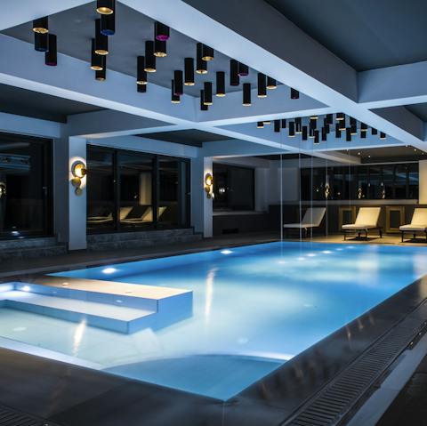 Take a midnight dip in the heated indoor pool
