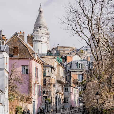 Have a stroll (or ride) over to nearby beguiling Montmartre