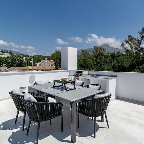 Take in the mountain views from the terrace – the perfect setting for a barbecue