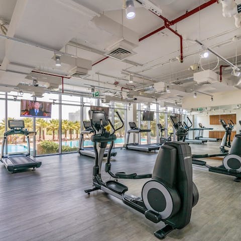 Start mornings with an invigorating workout in the shared gym