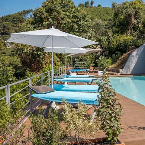 Sunbathe on your private oasis swimming pool terrace 