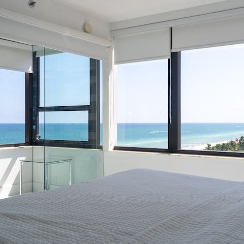 Wake up to glorious views of the Atlantic Ocean from your bright bedroom